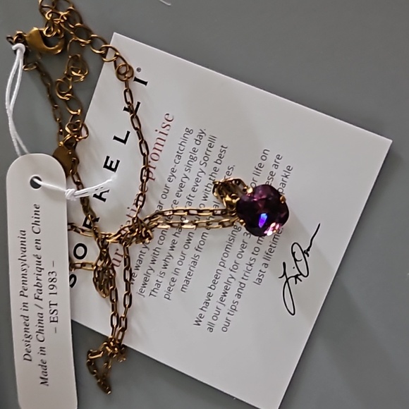 Sorrelli Jewelry - SORRELLI Siren Cushion Cut Pendant Necklace Amethyst with Antique Gold Chain